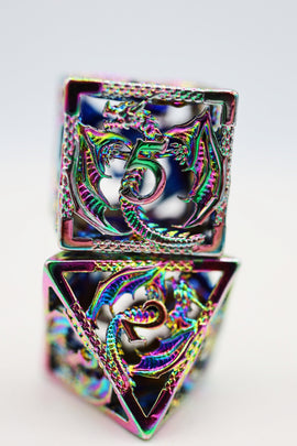 Dragon Essence: Mystic - Hollow Metal RPG Dice Set - Bards & Cards