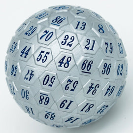 45mm Metal D100 - Pewter with Navy - Bards & Cards