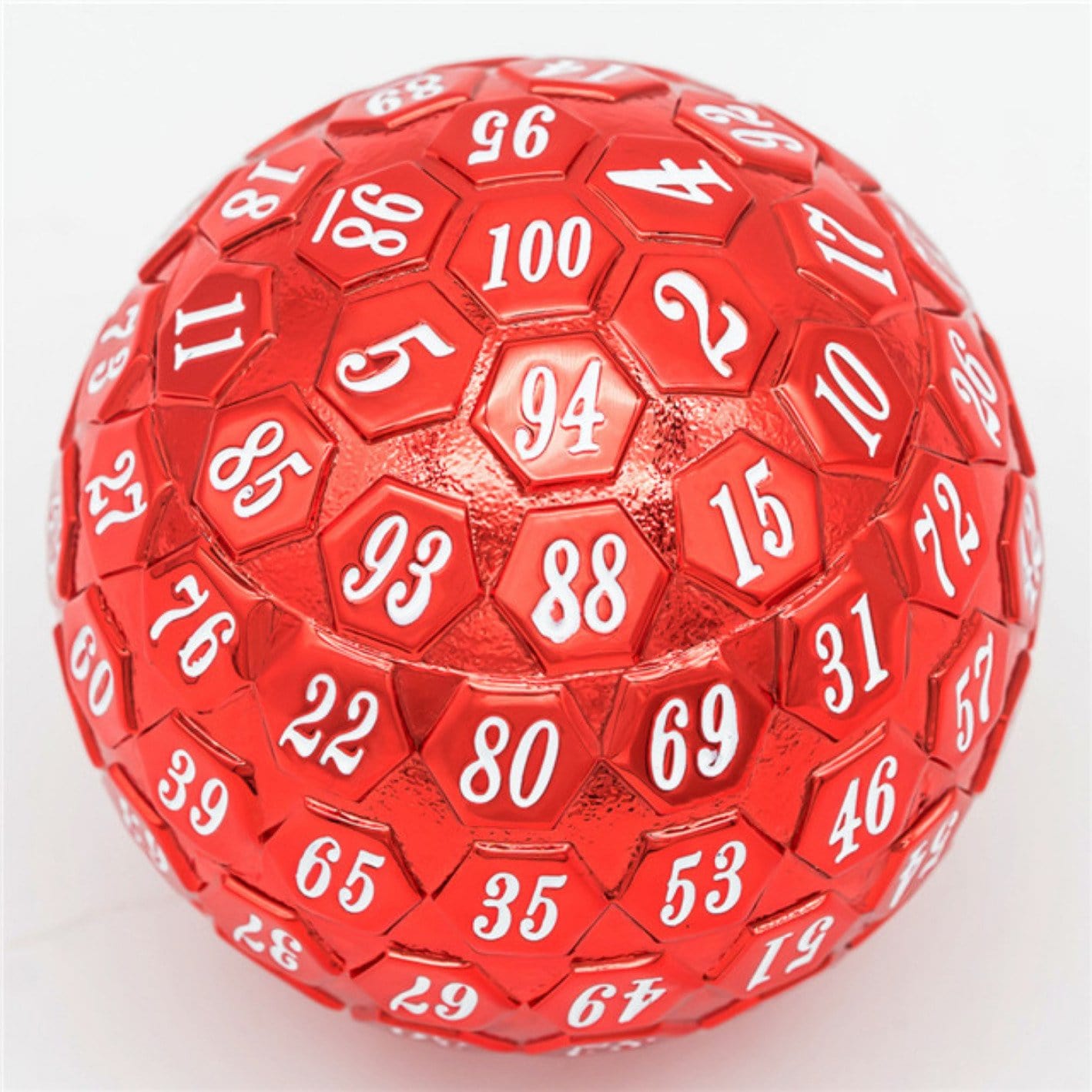 45mm Metal D100 - Red with White Font - Bards & Cards
