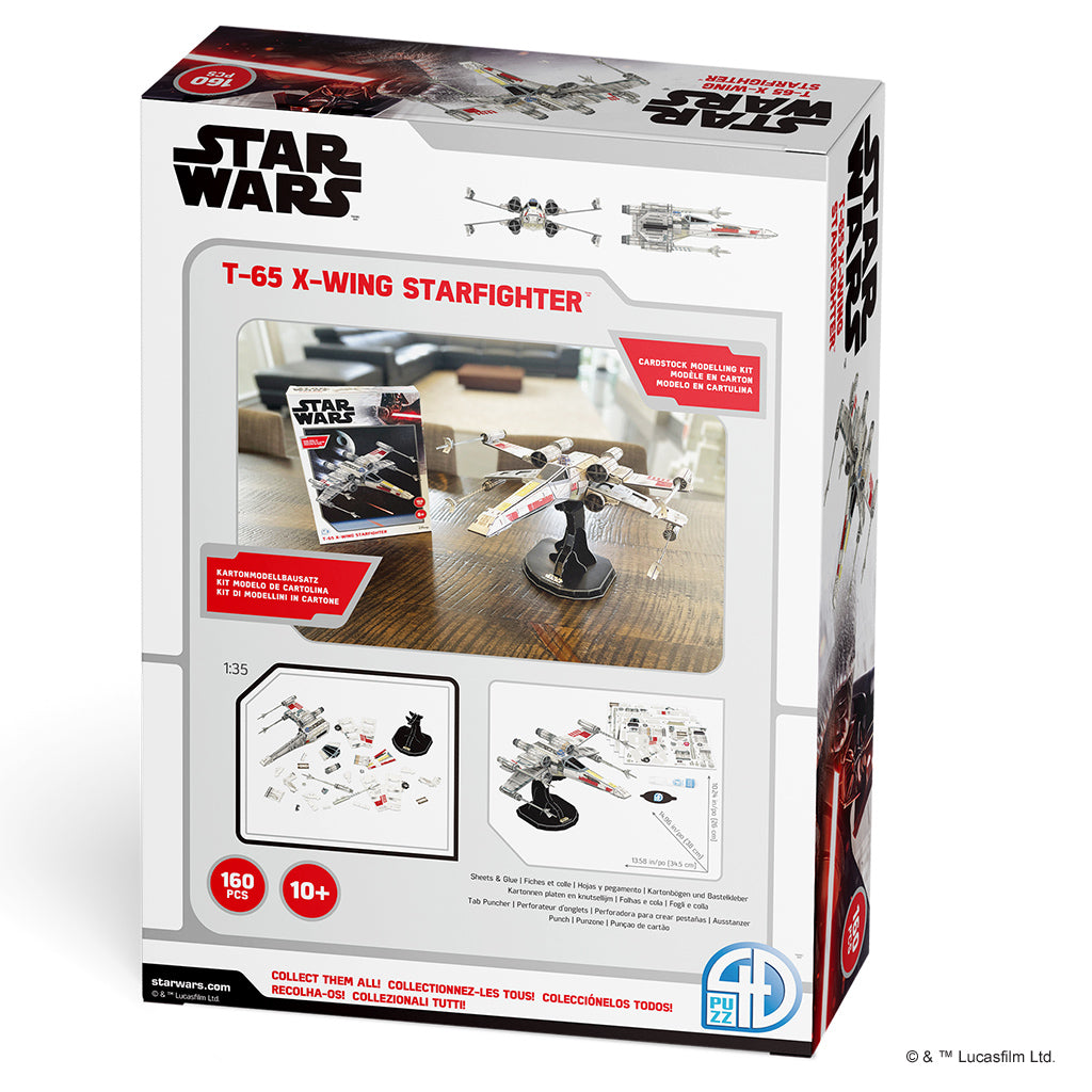 4D Paper Model Kit: Star Wars T-65B X-Wing Star Fighter - Bards & Cards