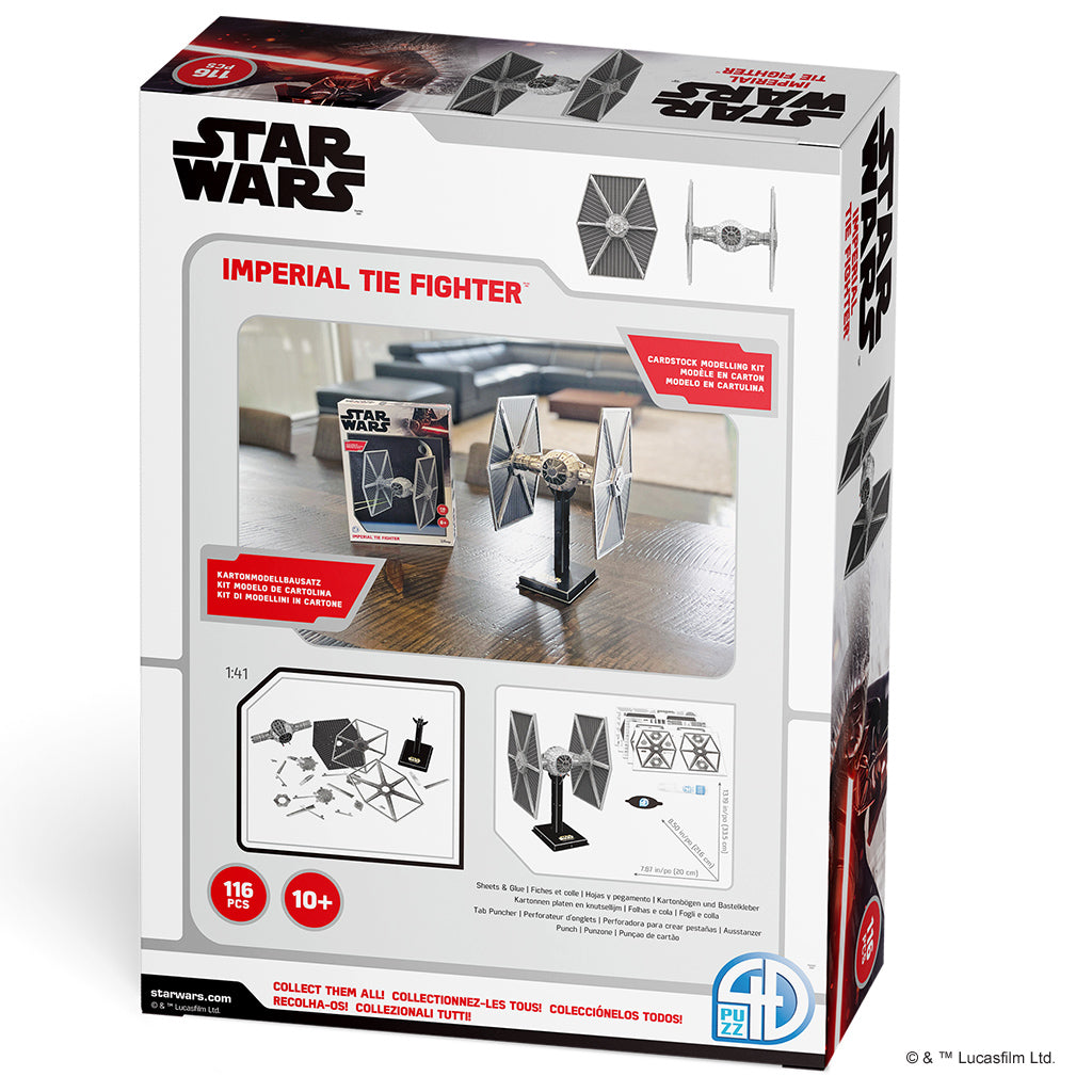 4D Paper Model Kit: Star Wars TIE Fighter TIE/LN - Bards & Cards