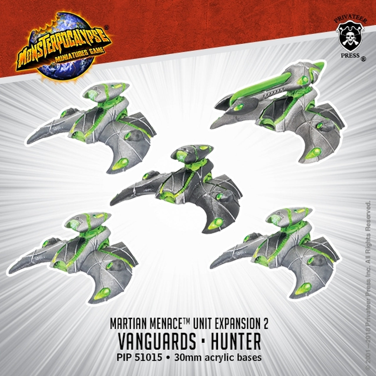 Monsterpocalypse - Martian Menace Unit: Vanguards & Hunter - Bards & Cards