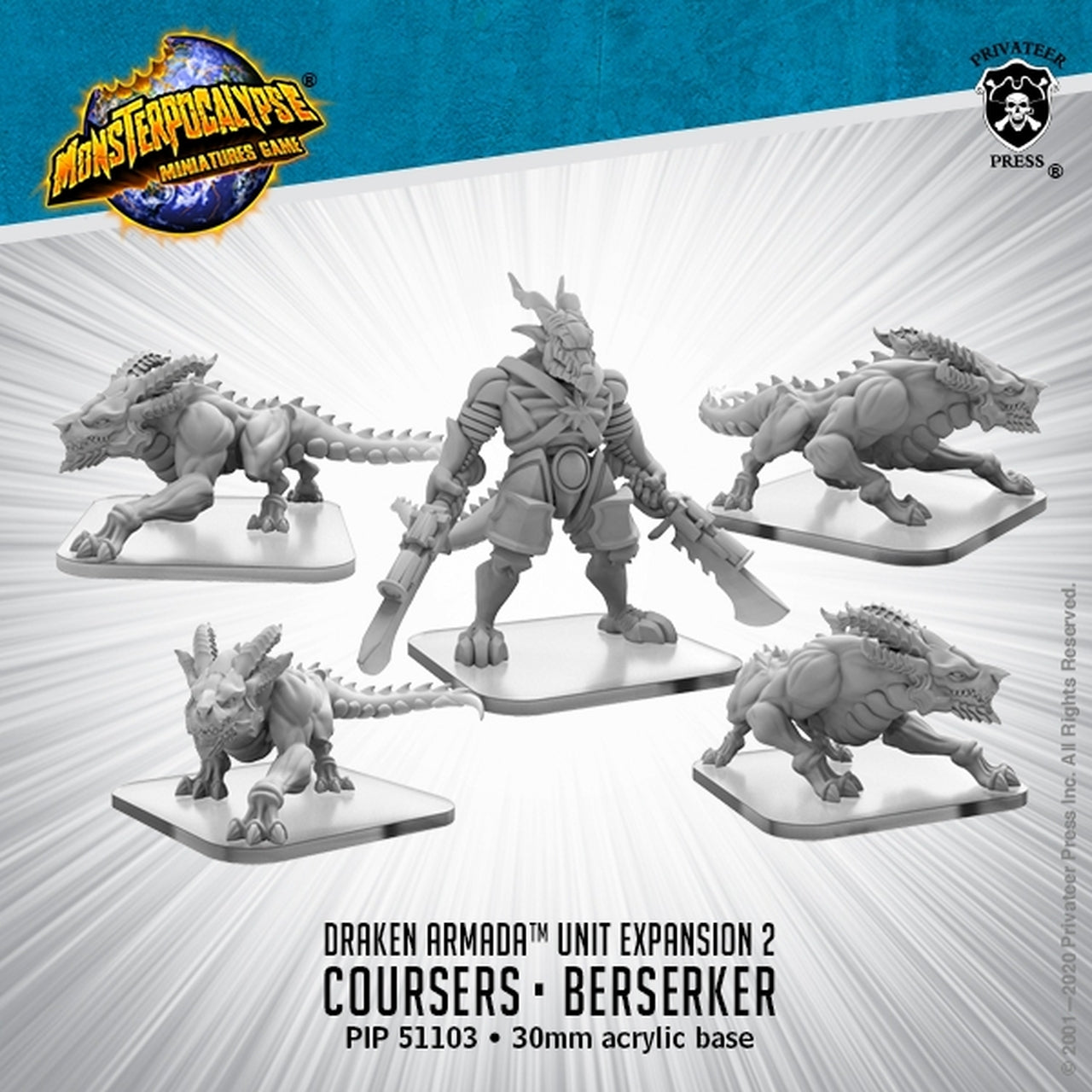 Monsterpocalypse - Draken Armada Unit: Coursers and Berserker - Bards & Cards
