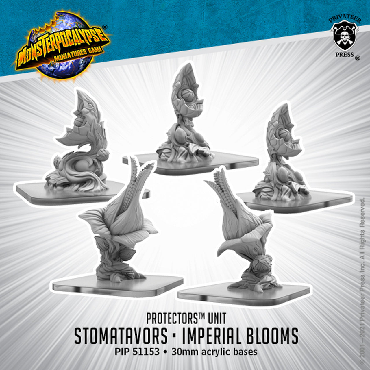 Monsterpocalypse - Vegetyrants Unit: Stomatavors and Imperial Bloom - Bards & Cards
