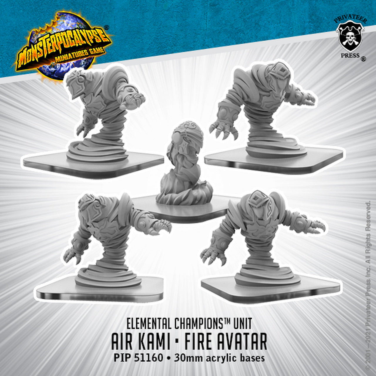 Monsterpocalypse - Elemental Champions Unit: Air Kami & Fire Avatar - Bards & Cards