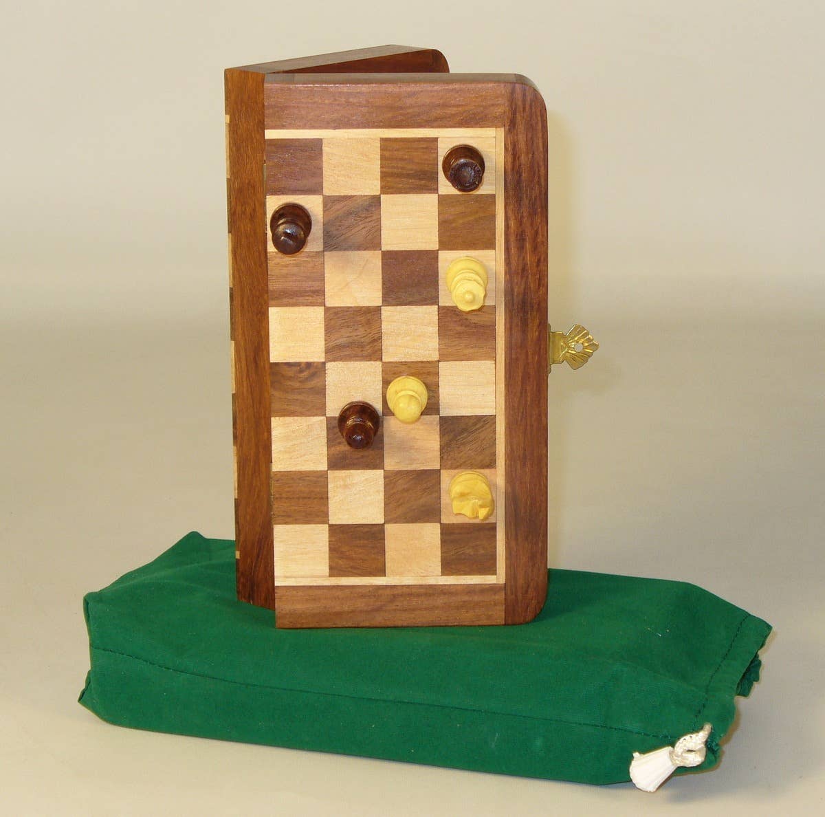 Chess Set - 7" Folding wood Magnetic Chess - Bards & Cards