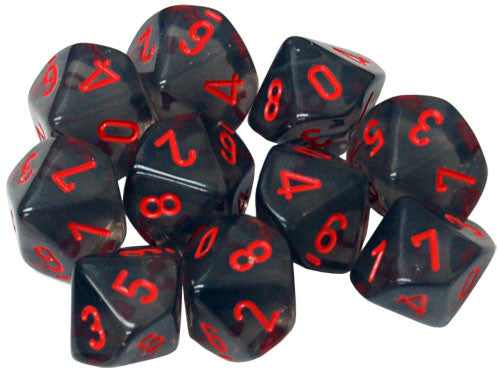 Chessex d10 Set of 10 Dice - Bards & Cards