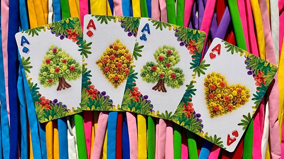 Gilded Bicycle Balloon Jungle Playing Cards - Bards & Cards