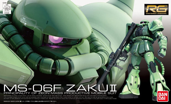 Gunpla Model: Bandai #04 MS-06F Zaku II 1/144 Real Grade - Bards & Cards