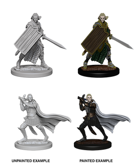 Pathfinder Deep Cuts Unpainted Miniatures: W02 Elf Male Paladin - Bards & Cards