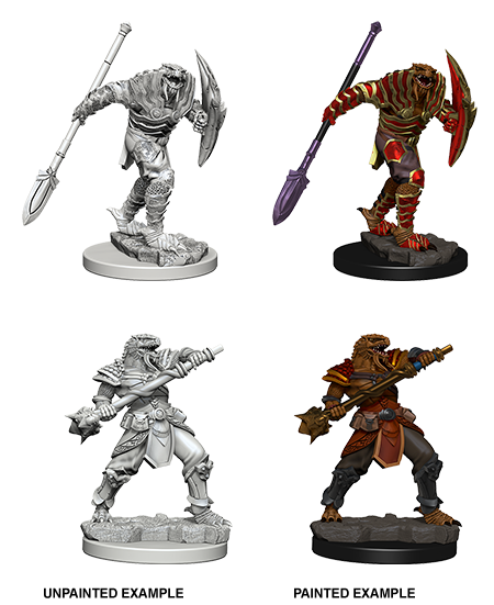 Dungeons & Dragons Nolzur`s Marvelous Unpainted Miniatures: W05 Dragonborn Male Fighter with Spear - Bards & Cards