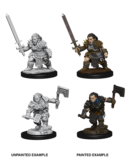 Pathfinder Deep Cuts Unpainted Miniatures: W08 Dwarf Barbarian Female - Bards & Cards