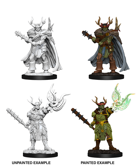 Pathfinder Deep Cuts Unpainted Miniatures: W10 Half-Orc Druid Male - Bards & Cards