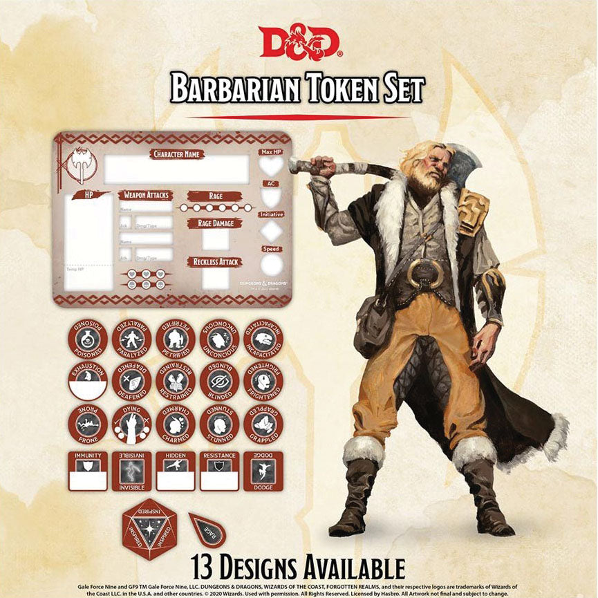 Dungeons and Dragons RPG: Barbarian Token Set - Bards & Cards