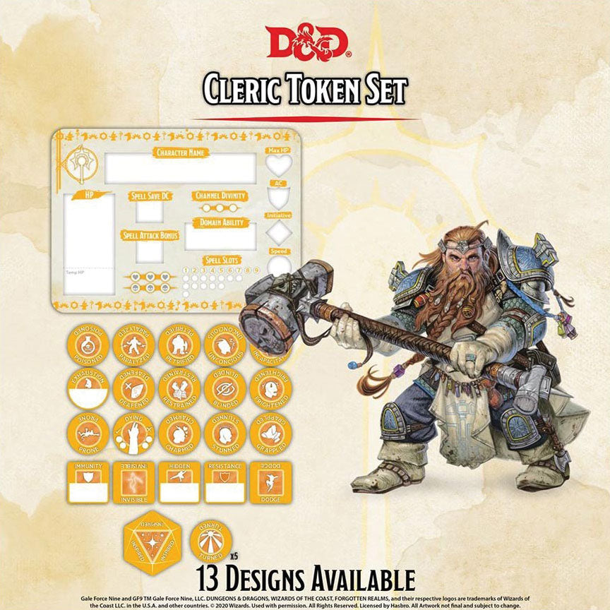 Dungeons and Dragons RPG: Cleric Token Set - Bards & Cards