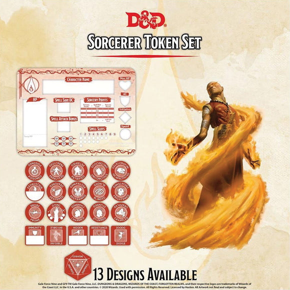 Dungeons and Dragons RPG: Sorcerer Token Set - Bards & Cards