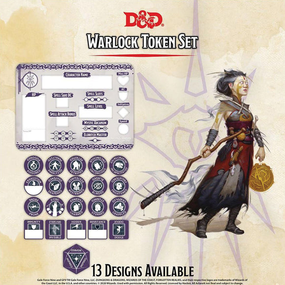 Dungeons and Dragons RPG: Warlock Token Set - Bards & Cards