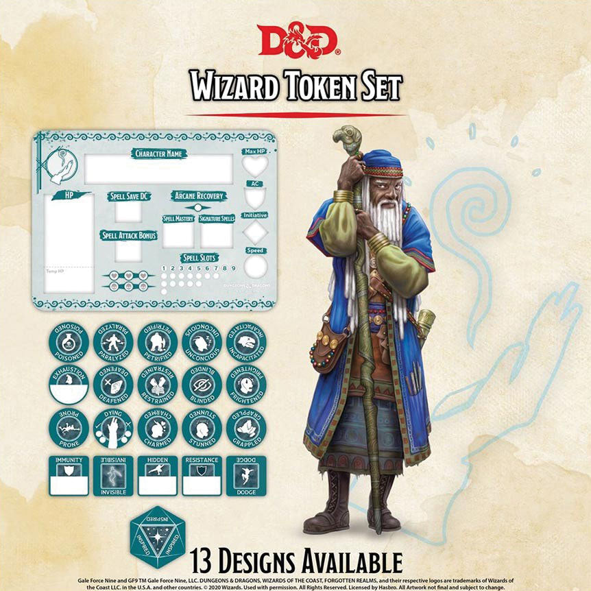 Dungeons and Dragons RPG: Wizard Token Set - Bards & Cards