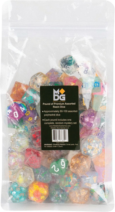 Pound of Assorted Premium Resin Dice - Bards & Cards