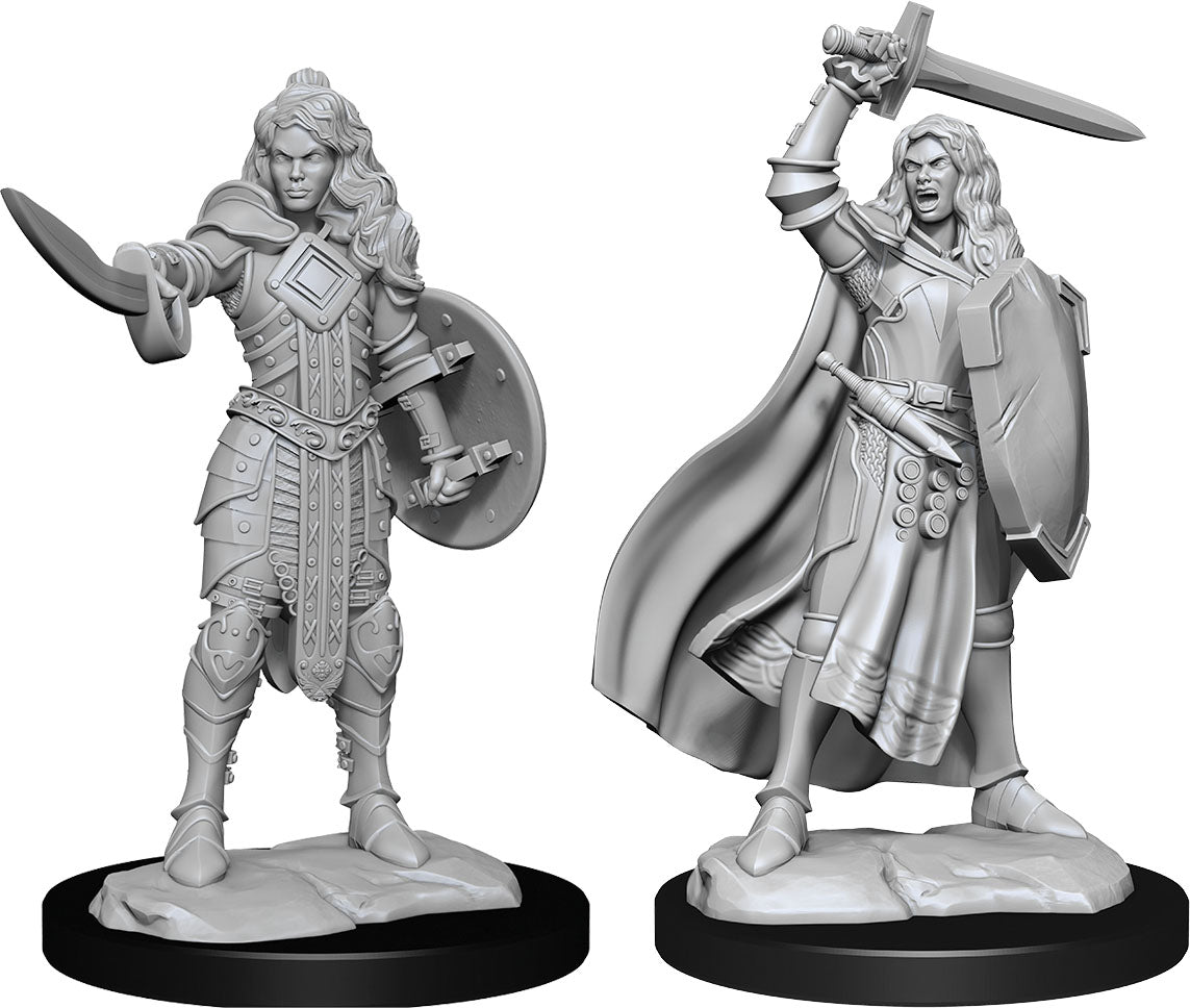 Pathfinder Deep Cuts Unpainted Miniatures: W14 Human Champion Female - Bards & Cards
