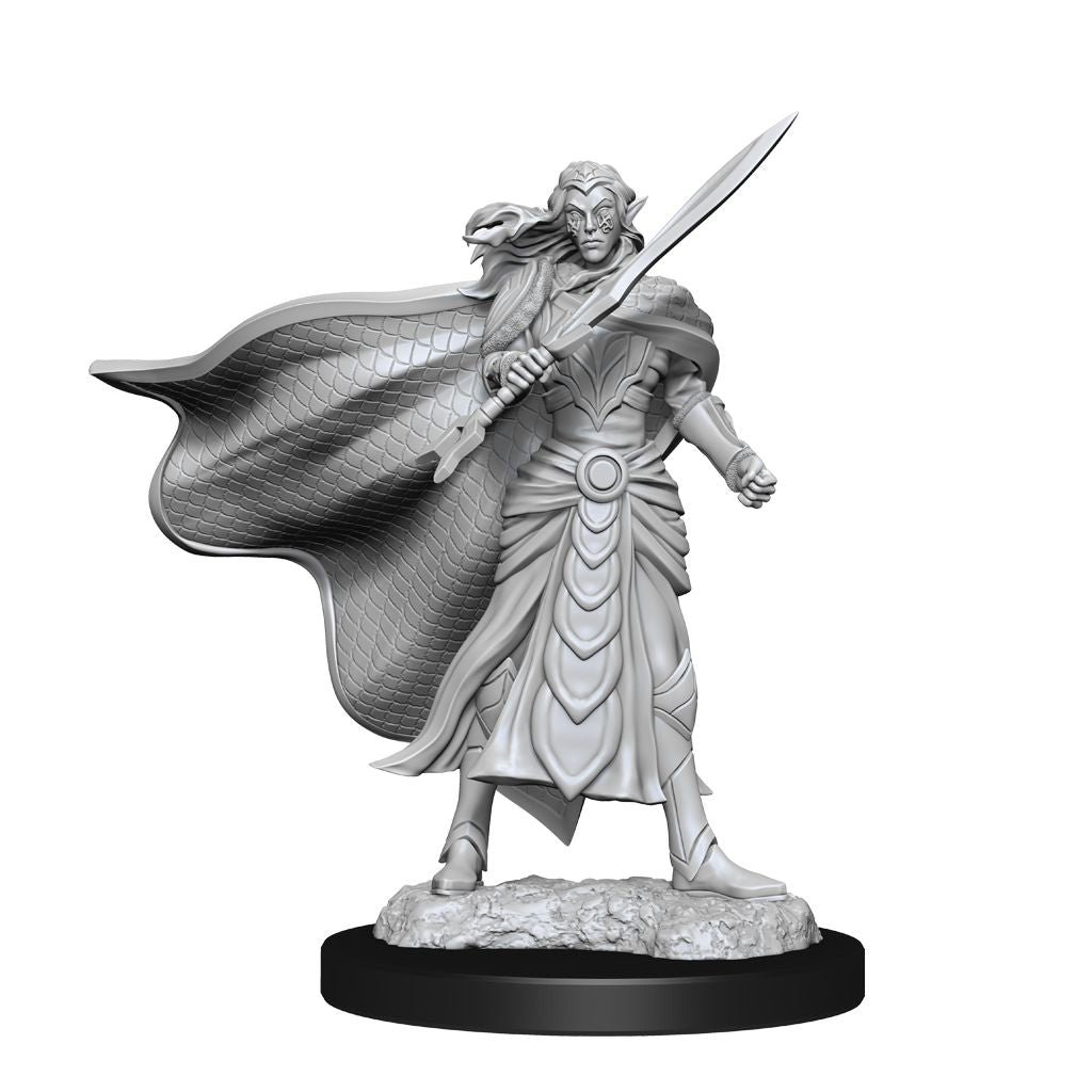Magic the Gathering Unpainted Miniatures: W02 Elf Fighter & Elf Cleric - Bards & Cards