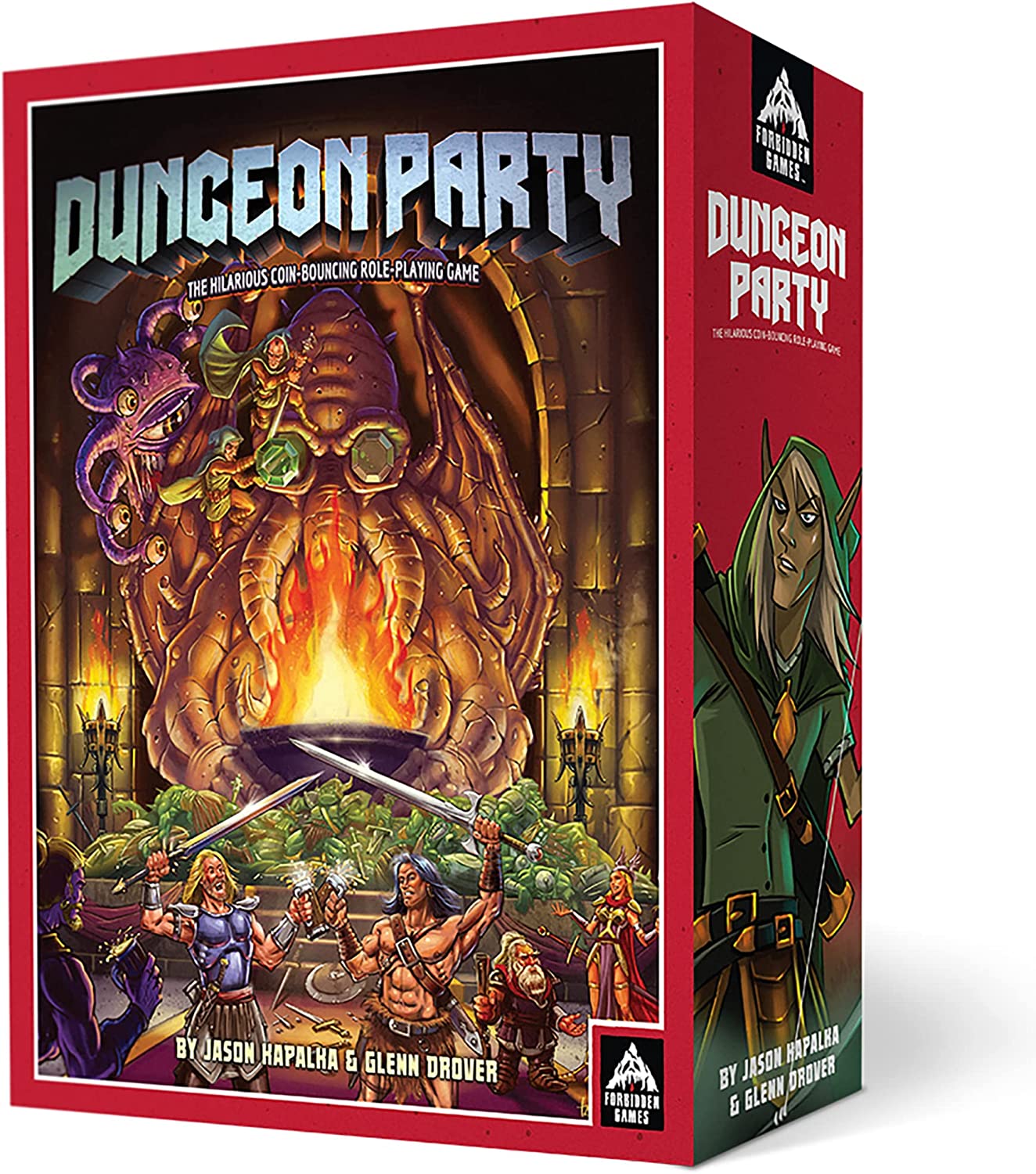 Dungeon Party - Premium Edition, Coin Bouncing Role-Playing Card Game - Bards & Cards