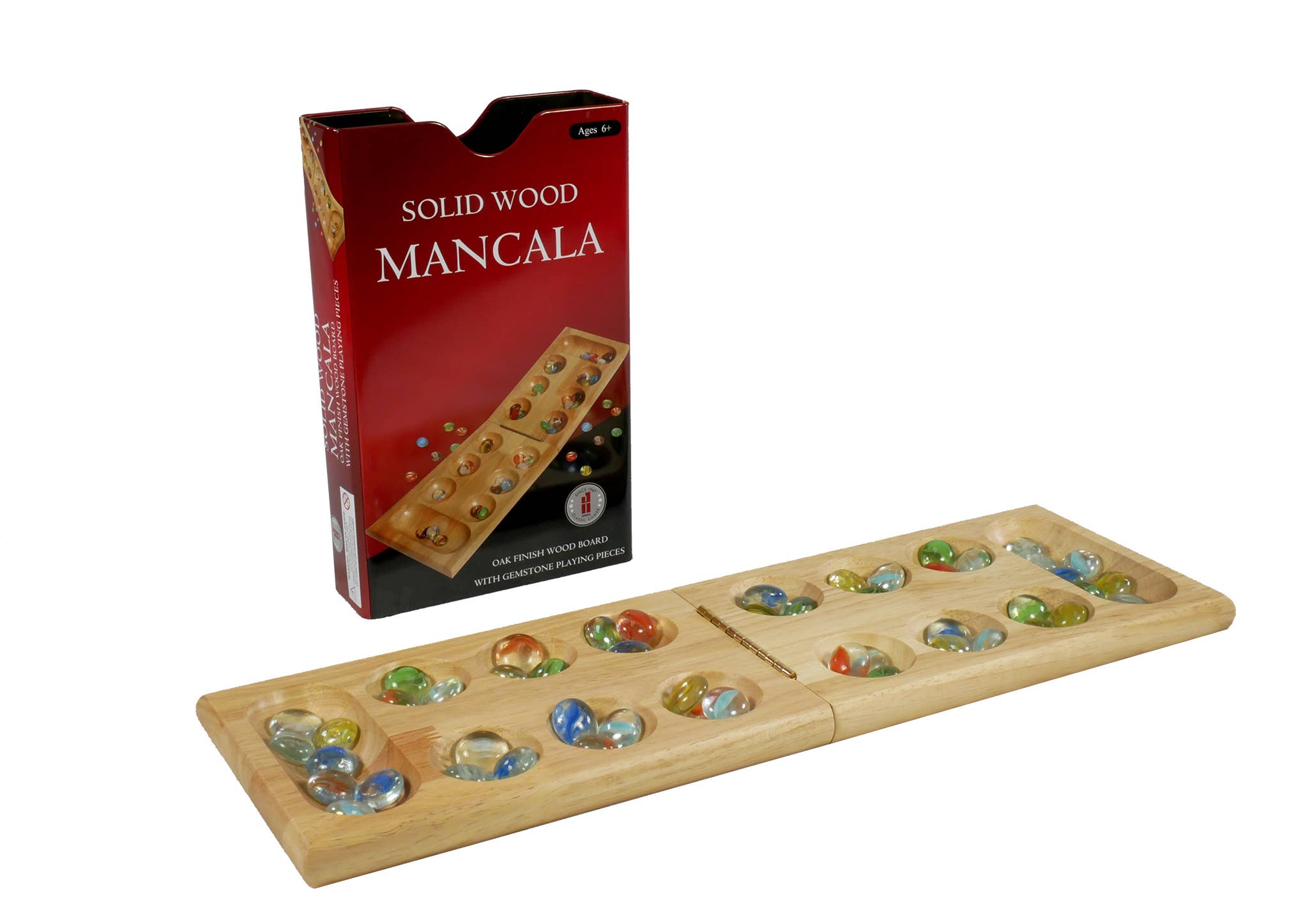 WorldWise Imports - Mancala - Wood Folding Mancala in Tin Case - Bards & Cards