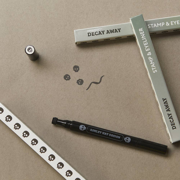 Ashley Hay Design - Makeup Skull Stamp and Eyeliner - Bards & Cards