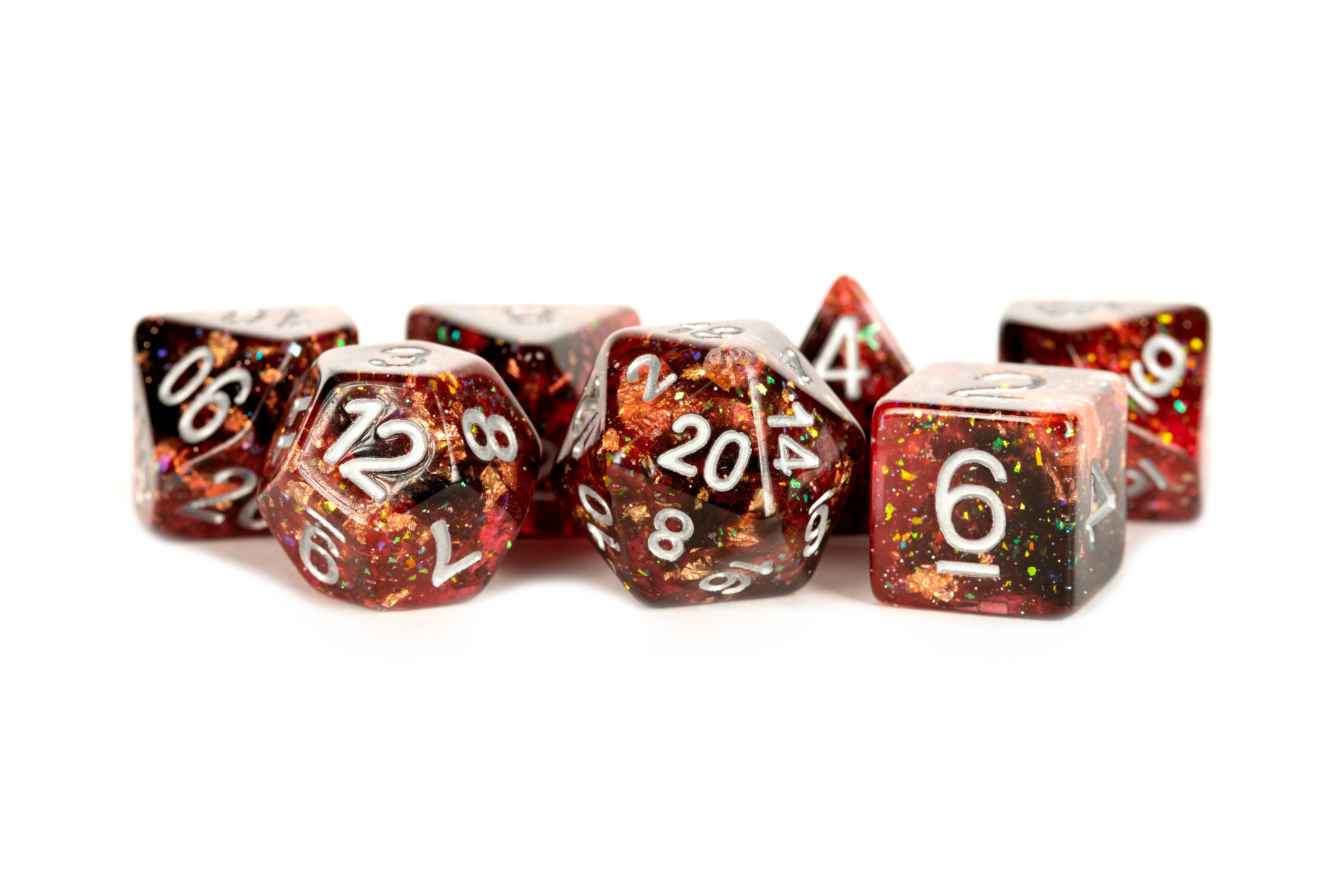 Colorful Eternal Resin Polyhedral DND Dice Set - Bards & Cards