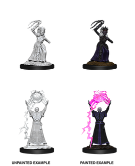 Dungeons & Dragons Nolzur's Marvelous Unpainted Miniatures: W12 Drow Mage & Drow Priestess - Bards & Cards