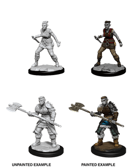 Nolzur's Marvelous Unpainted Miniatures: W13 Orc Barbarian Female - Bards & Cards