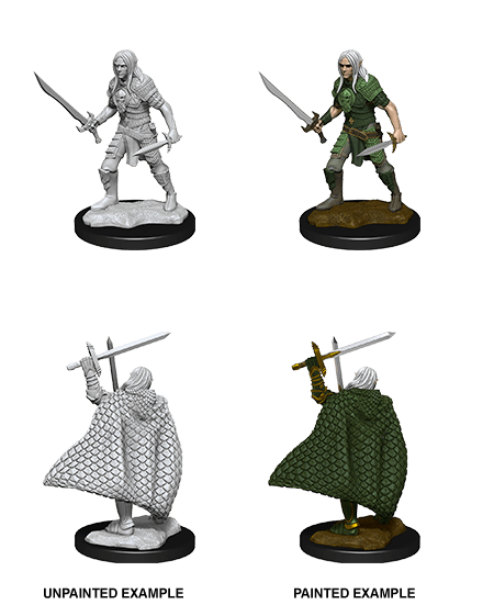Pathfinder Deep Cuts Unpainted Miniatures: W13 Male Elf Fighter - Bards & Cards