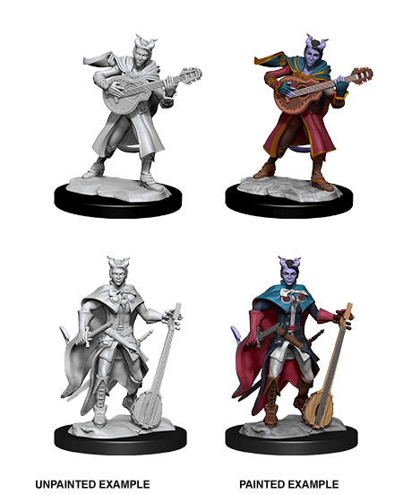 Dungeons & Dragons Nolzur's Marvelous Unpainted Miniatures: W14 Tiefling Bard Female - Bards & Cards