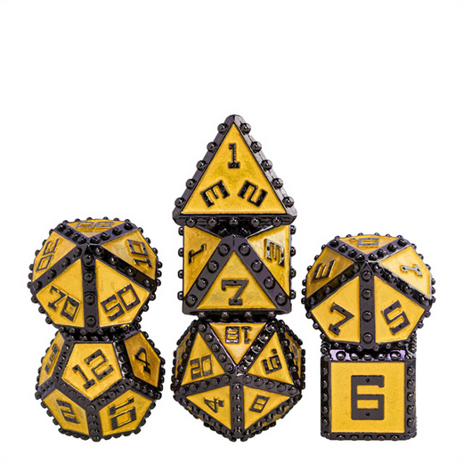 Brigandine Armor: Bannerless - Metal RPG Dice Set - Bards & Cards