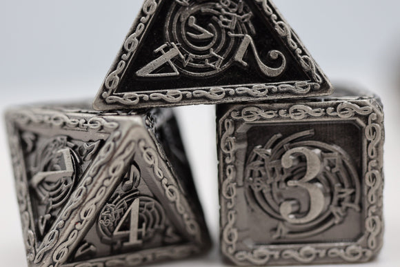 Bardic Song: Vibrato - Metal RPG Dice Set - Bards & Cards