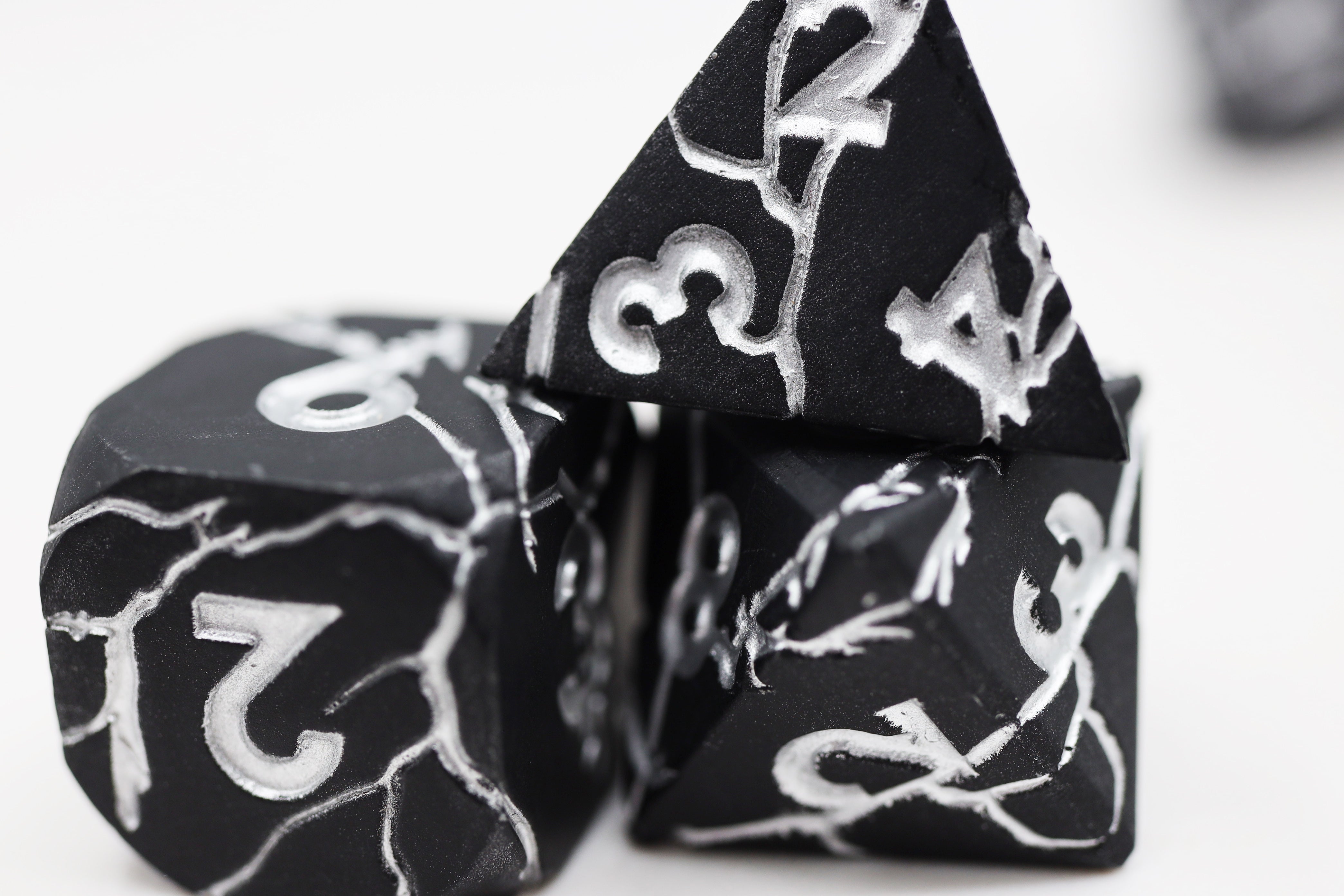 Black Quarry - Metal RPG Dice Set - Bards & Cards