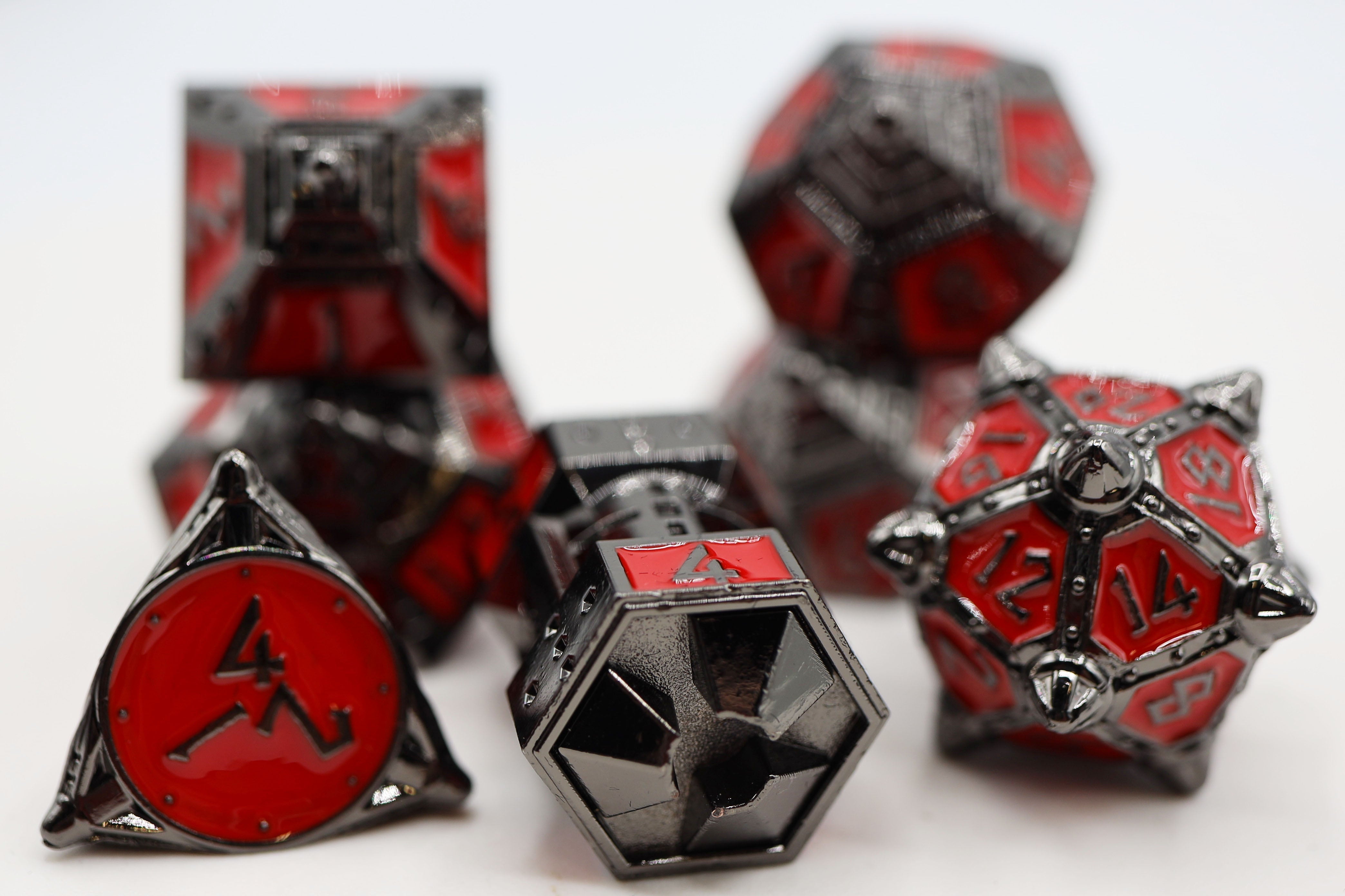 Dice 51: Blood Moon - Metal RPG Dice Set - Bards & Cards