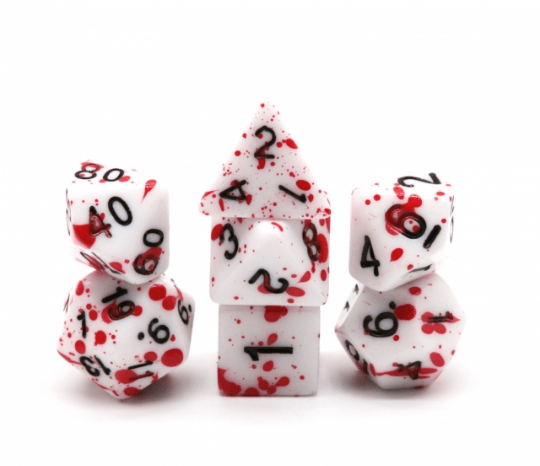 Blood Splatter RPG Dice Set - Bards & Cards