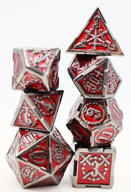 Crossed Swords: Blood Sword - Metal RPG Dice Set - Bards & Cards