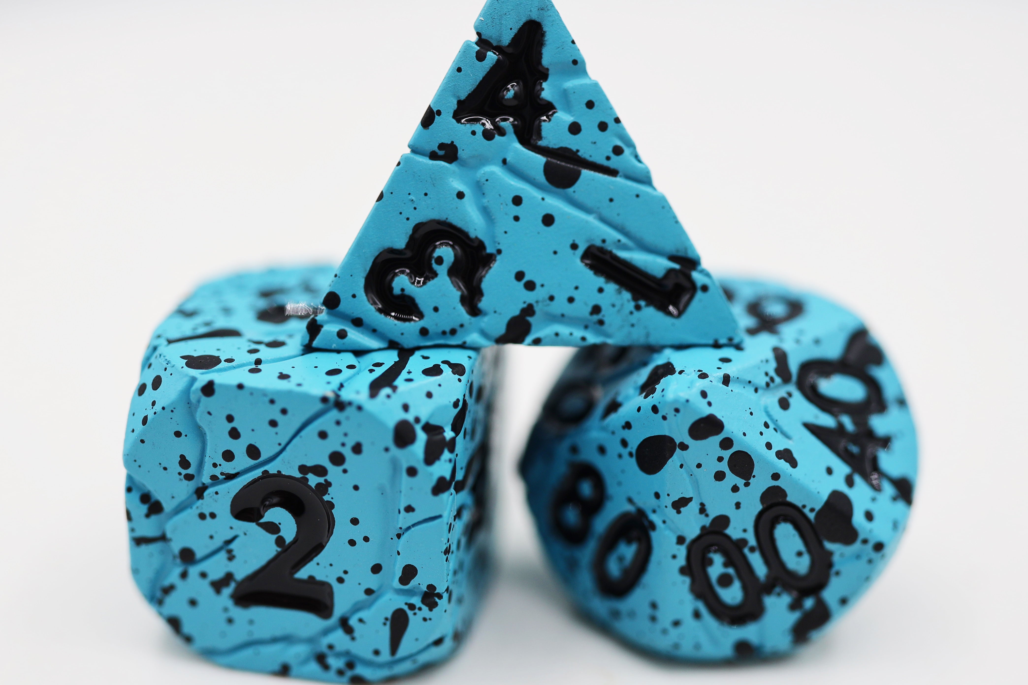 Blue Quarry - Metal RPG Dice Set - Bards & Cards