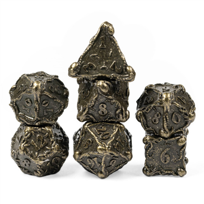 Kraken Jewels: Bronze - Metal RPG Dice Set - Bards & Cards