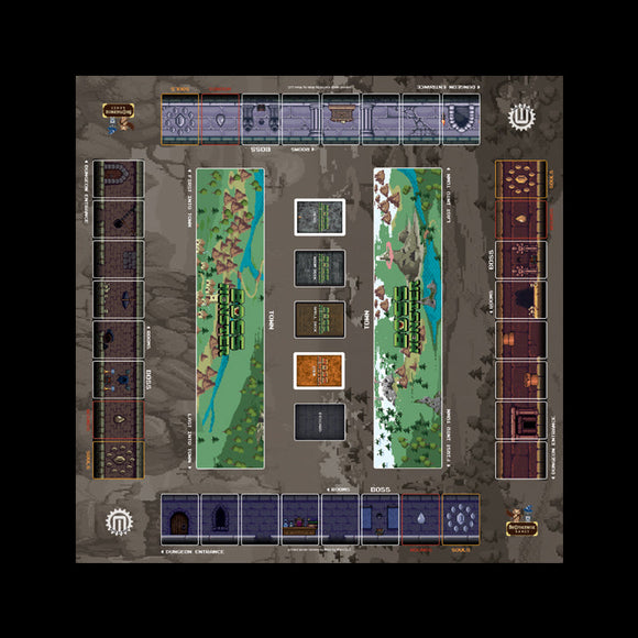 Mats by Mars - Boss Monster 4-Player Playmat 36" x 36" - Bards & Cards