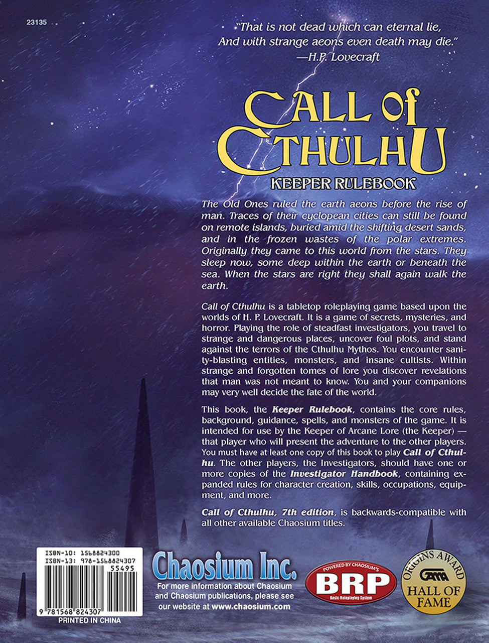 Call of Cthulhu: 7th Edition Hardcover - Bards & Cards