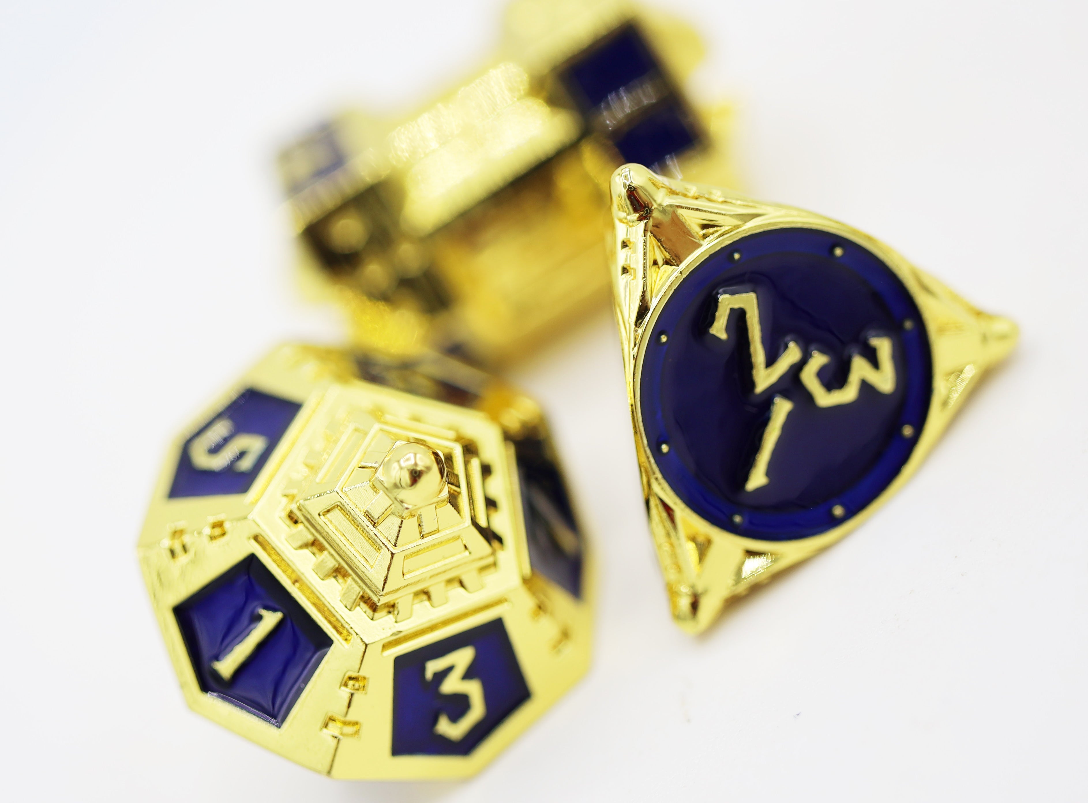 Dice 51: Cobalt Cosmos - Metal RPG Dice Set - Bards & Cards