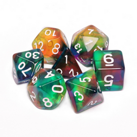 Colorful Wind RPG Dice Set - Bards & Cards