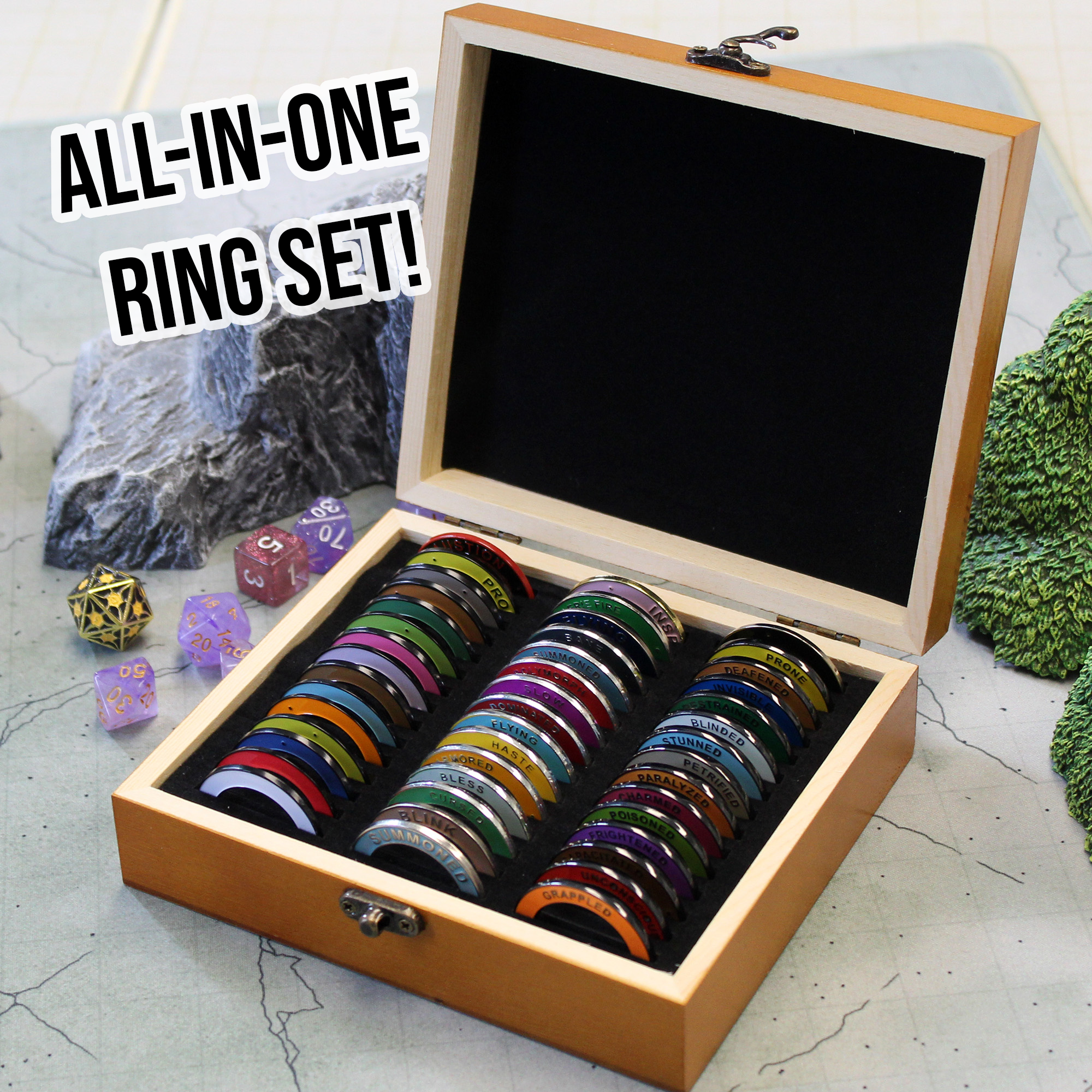 Dice Dungeons Condition Ring Deluxe Pack (45 Rings!) - Bards & Cards