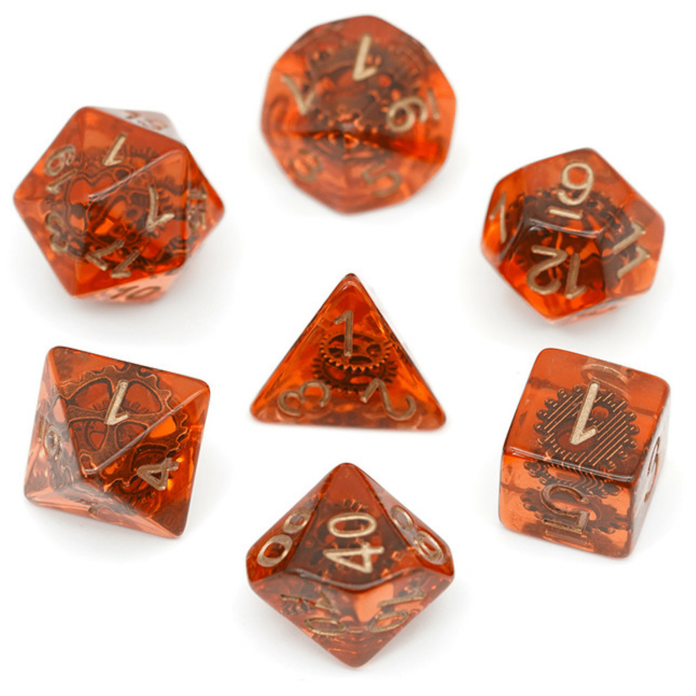 Copper Gears RPG Dice Set - Bards & Cards