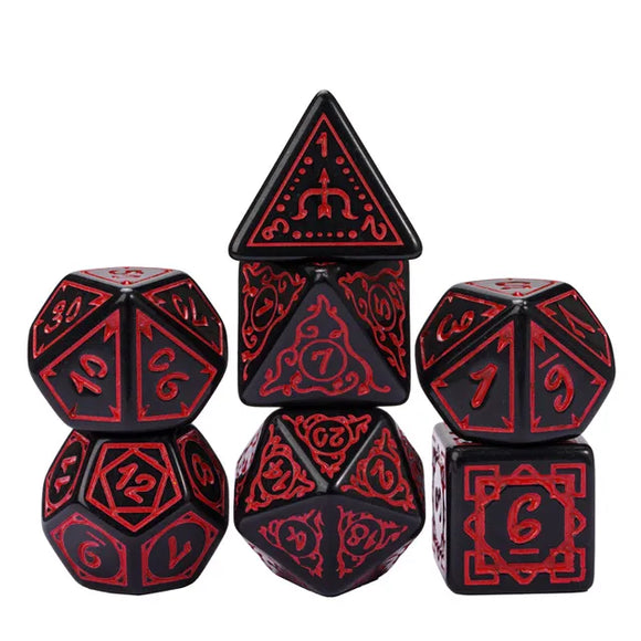 Cryptic Knots: Dried Blood RPG Dice Set - Bards & Cards
