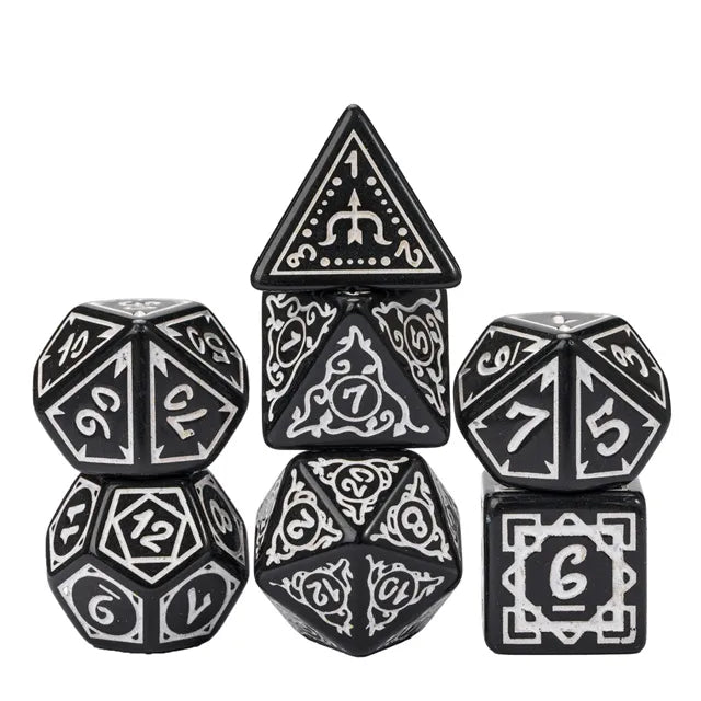 Cryptic Knots: Misty RPG Dice Set - Bards & Cards