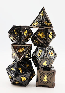 Crossed Swords: Demonic Sword - Metal RPG Dice Set - Bards & Cards
